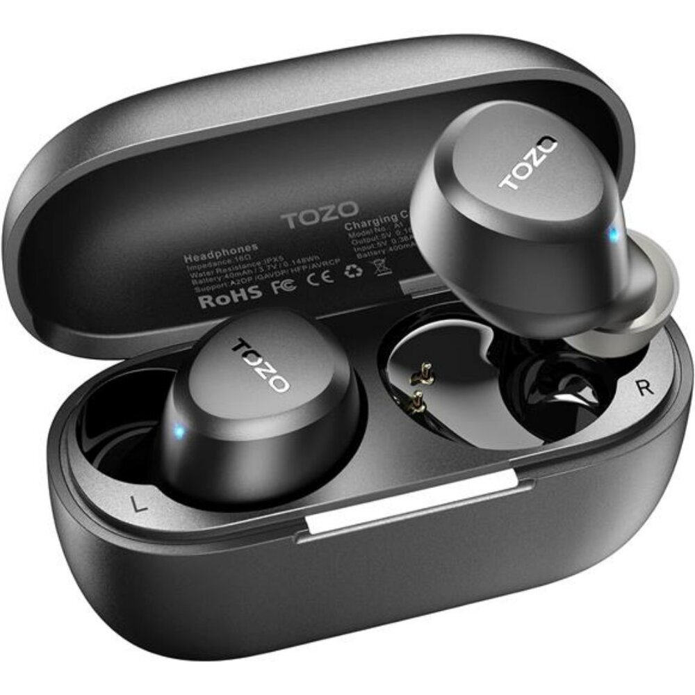Wireless Bluetooth Earbuds Waterproof Mic Bass Headphones with Charging Case